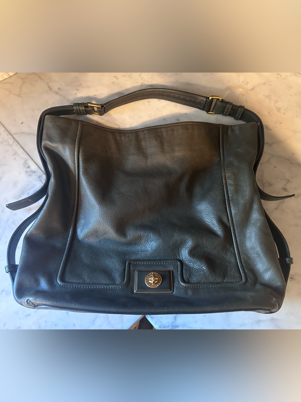 Marc by Marc Jacobs grey Leather Shoulder Bag with Gold Hardware